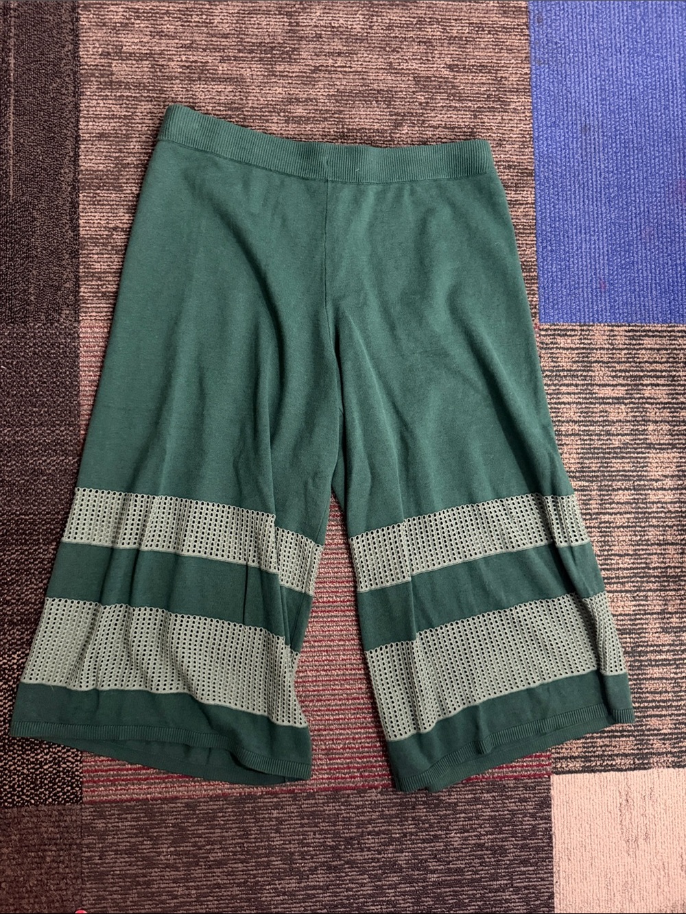 Celandine Anthropologie nwt green knit cropped pants XL